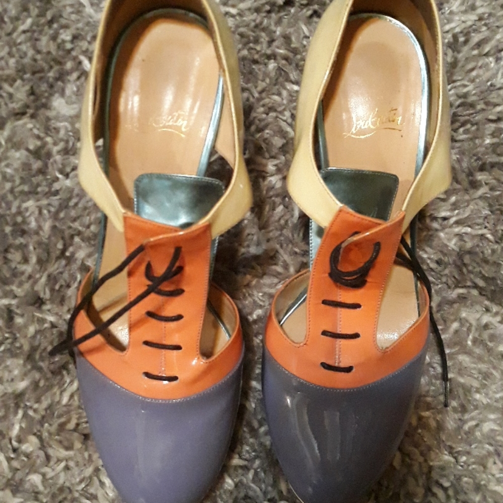 Christian Louboutin multicolored platform heels